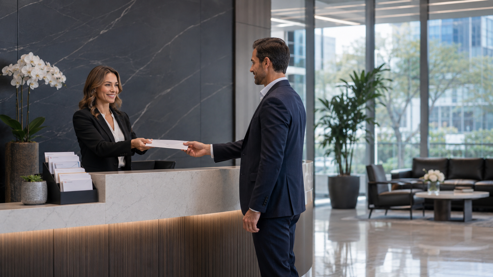 Professional reception handover at CanAm Virtual Office