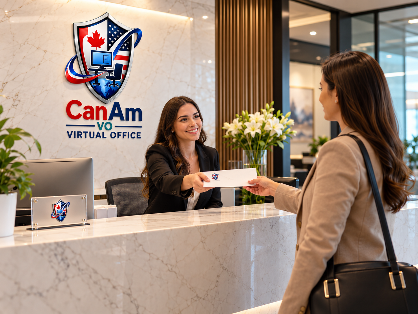 Professional CanAm Virtual Office reception and mail handling